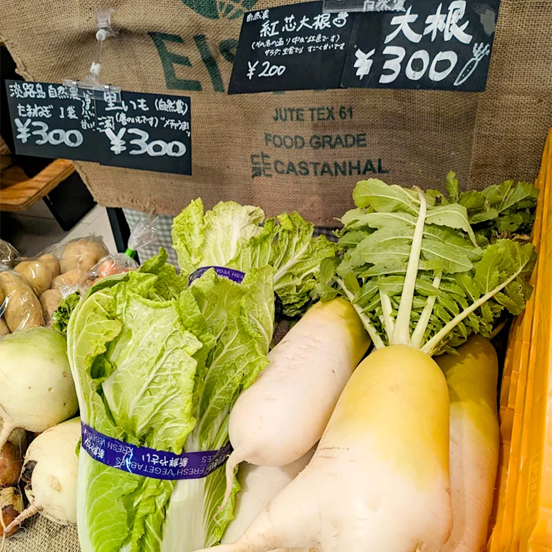完全無農薬・農薬不使用の大根、白菜